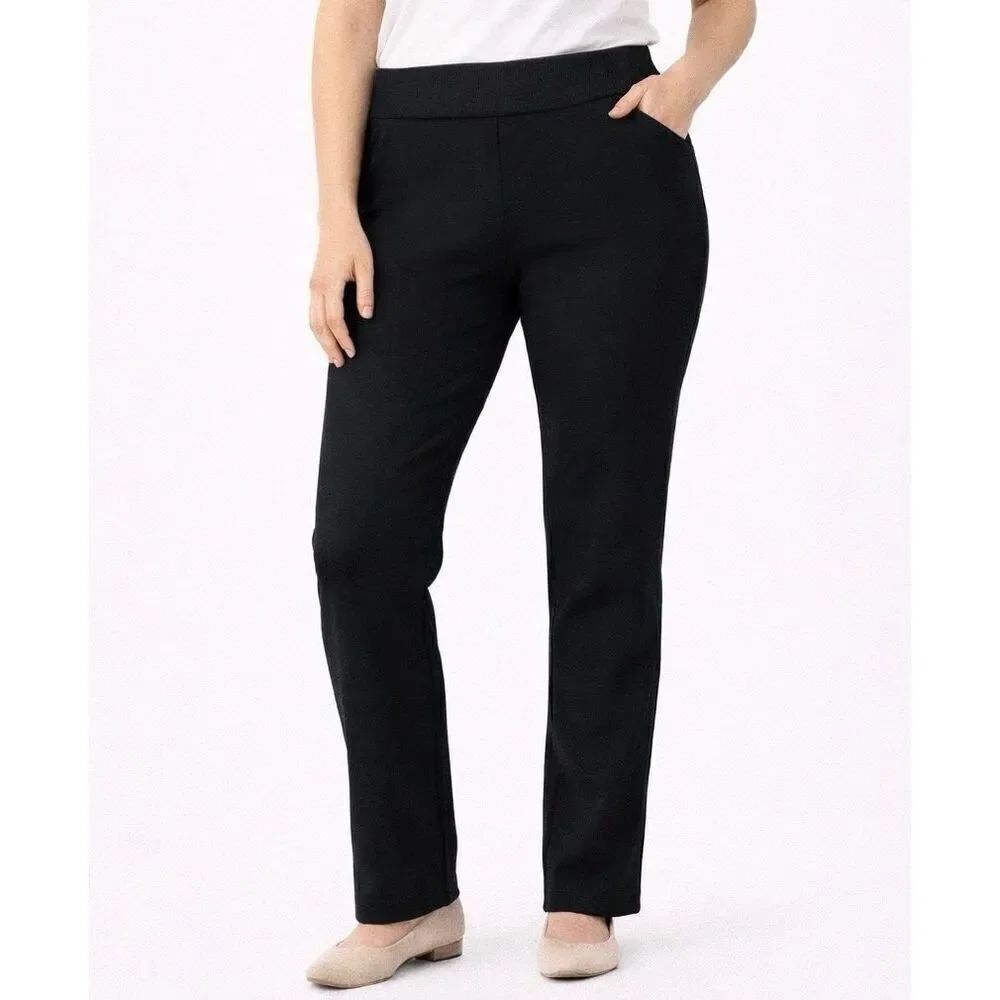 Soft Surroundings black ponte straight leg pull on pant small